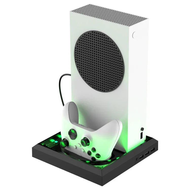 Base de ventoinha de arrefecimento para carregador Xbox Series X S com luz RGB colorida, Luz RGB colorida