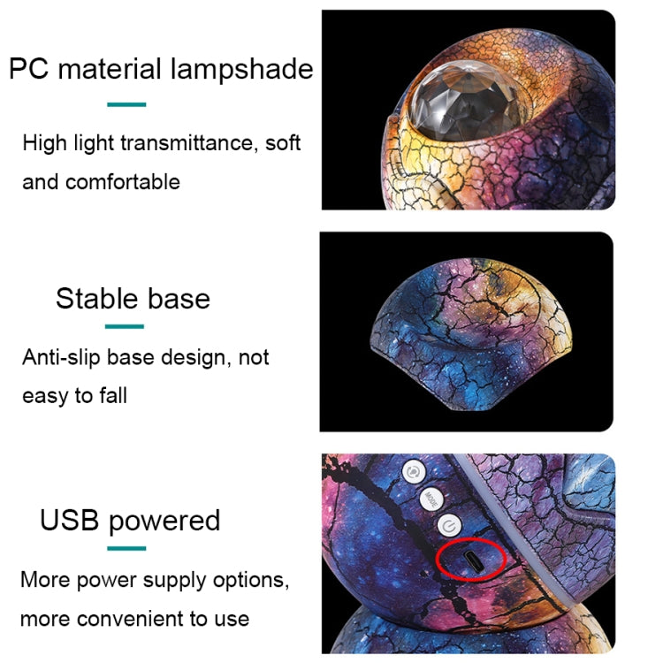 K850 Ovo de Dinossauro LED Controlo Remoto Bluetooth Luz de Projeção Estelar com Função de Altifalante