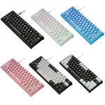 Teclado Mecânico com Iluminação e Plugue a Quente LEAVEN K620 61 Teclas, Comprimento do Cabo: 1.8m, Eixo Verde Preto, Eixo Verde Branco, Eixo Verde Azul, Eixo Verde Rosa, Eixo Preto Vermelho Branco, Eixo Verde Branco Preto, Eixo Verde Branco Preto