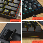 Teclado Mecânico com Iluminação e Plugue a Quente LEAVEN K620 61 Teclas, Comprimento do Cabo: 1.8m, Eixo Verde Preto, Eixo Verde Branco, Eixo Verde Azul, Eixo Verde Rosa, Eixo Preto Vermelho Branco, Eixo Verde Branco Preto, Eixo Verde Branco Preto