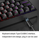 Teclado Mecânico com Iluminação e Plugue a Quente LEAVEN K620 61 Teclas, Comprimento do Cabo: 1.8m, Eixo Verde Preto, Eixo Verde Branco, Eixo Verde Azul, Eixo Verde Rosa, Eixo Preto Vermelho Branco, Eixo Verde Branco Preto, Eixo Verde Branco Preto