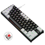 Teclado Mecânico com Iluminação e Plugue a Quente LEAVEN K620 61 Teclas, Comprimento do Cabo: 1.8m, Eixo Verde Preto, Eixo Verde Branco, Eixo Verde Azul, Eixo Verde Rosa, Eixo Preto Vermelho Branco, Eixo Verde Branco Preto, Eixo Verde Branco Preto