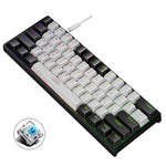 Teclado Mecânico com Iluminação e Plugue a Quente LEAVEN K620 61 Teclas, Comprimento do Cabo: 1.8m, Eixo Verde Preto, Eixo Verde Branco, Eixo Verde Azul, Eixo Verde Rosa, Eixo Preto Vermelho Branco, Eixo Verde Branco Preto, Eixo Verde Branco Preto