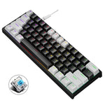 Teclado Mecânico com Iluminação e Plugue a Quente LEAVEN K620 61 Teclas, Comprimento do Cabo: 1.8m, Eixo Verde Preto, Eixo Verde Branco, Eixo Verde Azul, Eixo Verde Rosa, Eixo Preto Vermelho Branco, Eixo Verde Branco Preto, Eixo Verde Branco Preto