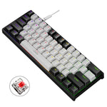 Teclado Mecânico com Iluminação e Plugue a Quente LEAVEN K620 61 Teclas, Comprimento do Cabo: 1.8m, Eixo Verde Preto, Eixo Verde Branco, Eixo Verde Azul, Eixo Verde Rosa, Eixo Preto Vermelho Branco, Eixo Verde Branco Preto, Eixo Verde Branco Preto