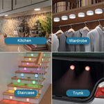 Luz Ambiente de 13 Cores com Comando para Armário, Luz de Hóquei Tátil, Conjunto 3 Luzes 1 Comando, Conjunto 6 Luzes 2 Comandos