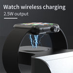 Carregador Sem Fios Magnético 6 em 1 com Função de Relógio H27 15W para iWatch/AirPods, H27