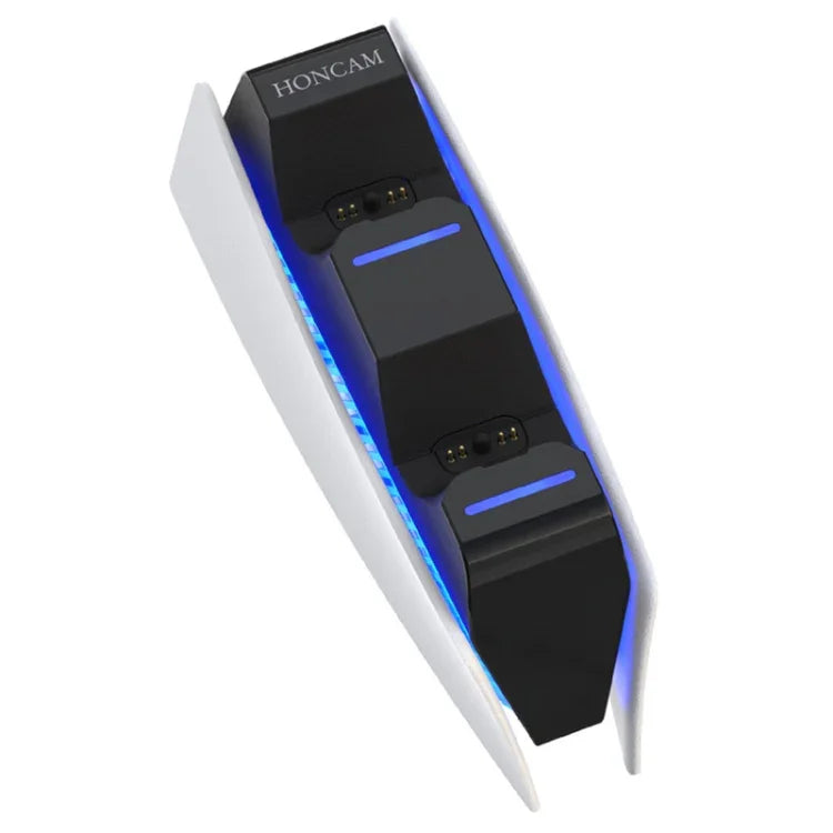 HONCAM Carregador Duplo para Comando PS5, Branco, Preto, Vermelho Rosa, Azul
