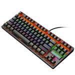 Teclado Mecânico com Iluminação Punk para Escritório e Portátil ZIYOULANG K2 87 Teclas, Comprimento do Cabo: 1.5m, K2 Preto, K2 Branco, K2 Rosa, K2 Azul