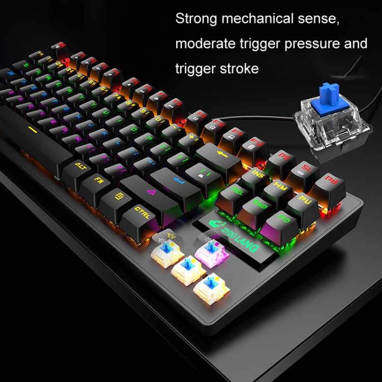 Teclado Mecânico com Iluminação Punk para Escritório e Portátil ZIYOULANG K2 87 Teclas, Comprimento do Cabo: 1.5m, K2 Preto, K2 Branco, K2 Rosa, K2 Azul