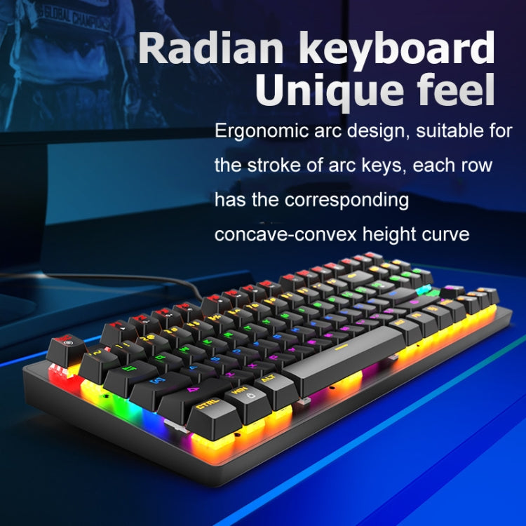 Teclado Mecânico com Iluminação Punk para Escritório e Portátil ZIYOULANG K2 87 Teclas, Comprimento do Cabo: 1.5m, K2 Preto, K2 Branco, K2 Rosa, K2 Azul