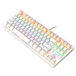 Teclado Mecânico com Iluminação Punk para Escritório e Portátil ZIYOULANG K2 87 Teclas, Comprimento do Cabo: 1.5m, K2 Preto, K2 Branco, K2 Rosa, K2 Azul
