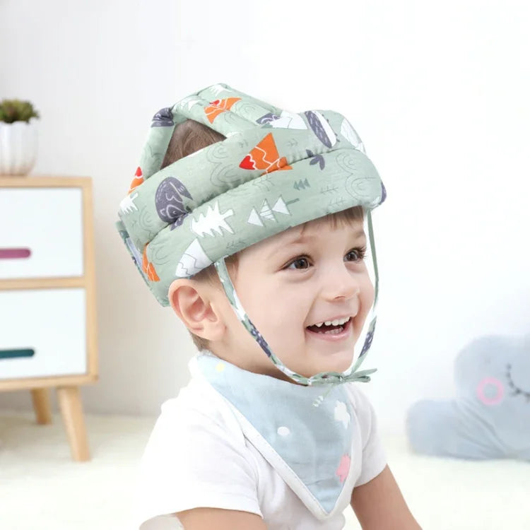 Baby Breathable Anti-fall Head Protective Cap Baby Protective Cap Toddler Bumper Cap, Spec:, Starfish, Pink Forest, Green Forest, Gray Forest, Pink Forest Antlers, Green Forest Antlers, Gray Forest Antlers, Starfish Antlers, Gray Cloud, Gray Star      ...