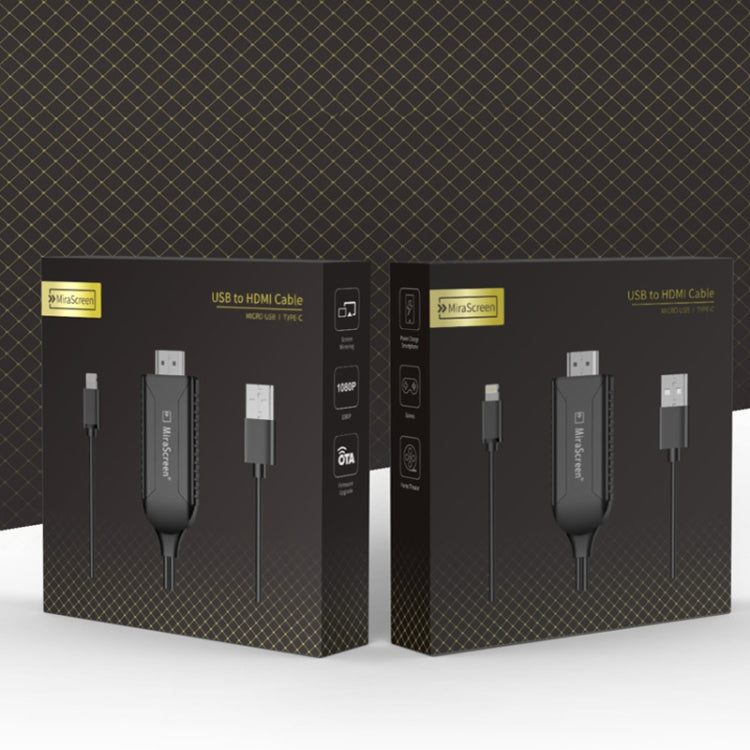 Cabo Dongle HDTV 1080P, HDMI Plug and Play com Ecrã Plug and Play, LD36 8 Pinos + Micro USB + Tipo-C / USB-C para HDMI