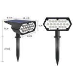 Refletor de Relvado Solar Plug-in com 19 LEDs para Jardim Iluminação de Vila Luz de Parede