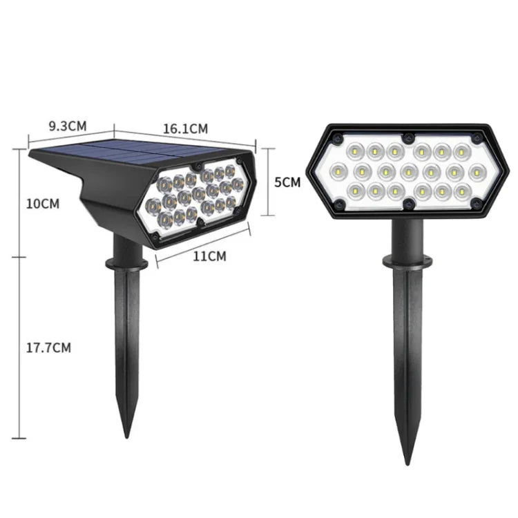 Refletor de Relvado Solar Plug-in com 19 LEDs para Jardim Iluminação de Vila Luz de Parede