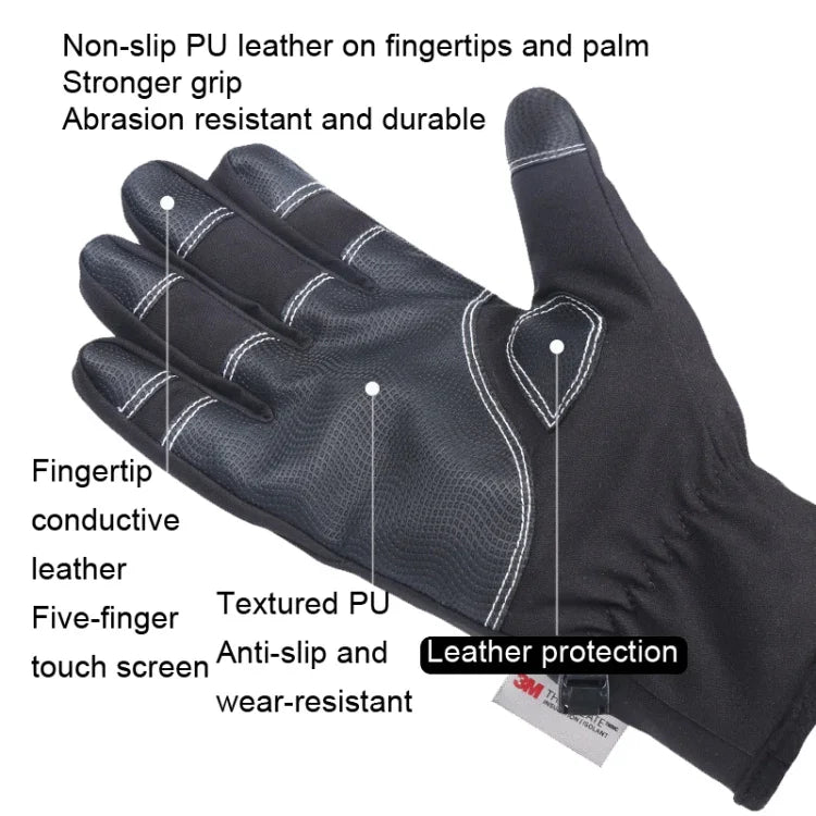 Luvas de Ciclismo HUNTRANGE A023 para Exterior, Impermeáveis, com Toque de Veludo e Ecrã Tátil, M, L, XL