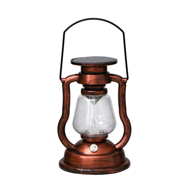 Lâmpada Retro Solar em Forma de Lâmpada a Querosene Portátil para Decoração de Casa, Lâmpada de Chama, Bronze, Ouro, Prateado, Enferrujado, Vermelho