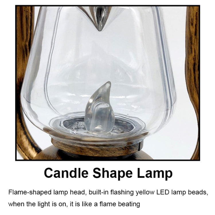 200802 Retro Solar Kerosene Lamp Shape Handheld Lamp Home Decor Flame Lamp, Bronze, Gold, Silver, Rusty, Red