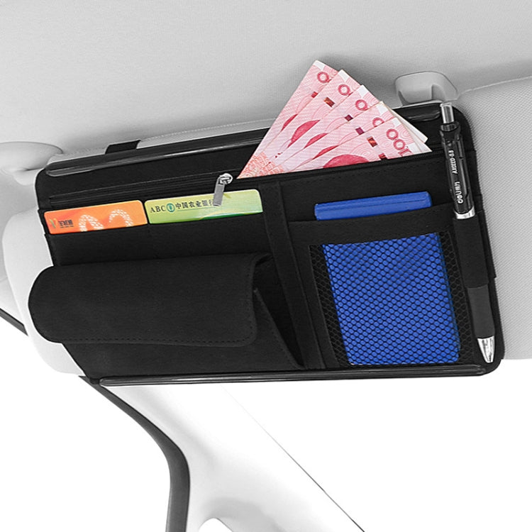 DE RAN FU Car Shade Glasses Box Storage Bag Car Flip Fur Glue Box Zipper Card Bag, 8018 Blue, 8018 Black, 8018 Brown, 8018 Grey
