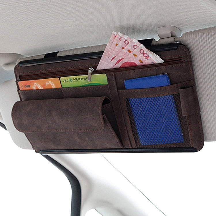 DE RAN FU Car Shade Glasses Box Storage Bag Car Flip Fur Glue Box Zipper Card Bag, 8018 Blue, 8018 Black, 8018 Brown, 8018 Grey