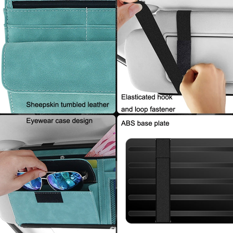 DE RAN FU Car Shade Glasses Box Storage Bag Car Flip Fur Glue Box Zipper Card Bag, 8018 Blue, 8018 Black, 8018 Brown, 8018 Grey