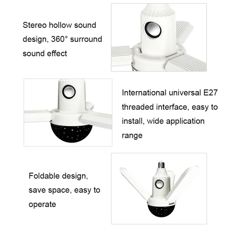 ZSCPH-001 Luz Atmosférica Musical Colorida RGB Bluetooth Multifuncional de 40W com Três Folhas, Tamanho:, L (Estrela), S (Estrela), L (Bola Mágica), S (Bola Mágica)