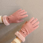 Luvas A56 Quentes com Ecrã Tátil, Veludo Grosso e Anti-frio para Ciclismo, A56 Preto, A56 Rosa, A56 Cinzento