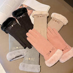 Luvas A56 Quentes com Ecrã Tátil, Veludo Grosso e Anti-frio para Ciclismo, A56 Preto, A56 Rosa, A56 Cinzento