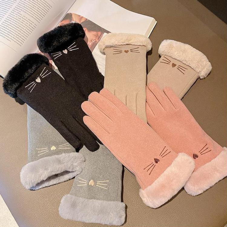 Luvas A56 Quentes com Ecrã Tátil, Veludo Grosso e Anti-frio para Ciclismo, A56 Preto, A56 Rosa, A56 Cinzento