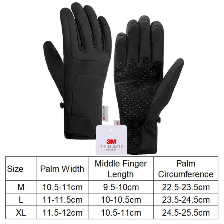 Luvas de Esqui de Inverno A030 para Ciclismo, Desporto, com Ecrã Tátil e Quentes, M, L, XL