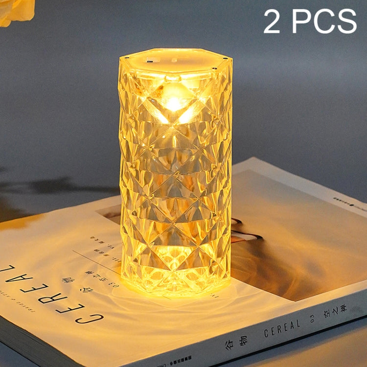 2 Peças SF-001A Lâmpada Ambiente Rosa 1.5V para Cabeceira, Lâmpada de Mesa de Cristal LED, 2 Peças Luz Amarela Sem Humidificador, 2 Peças Luz Branca Sem Humidificador