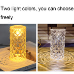 2 Peças SF-001A Lâmpada Ambiente Rosa 1.5V para Cabeceira, Lâmpada de Mesa de Cristal LED, 2 Peças Luz Amarela Sem Humidificador, 2 Peças Luz Branca Sem Humidificador