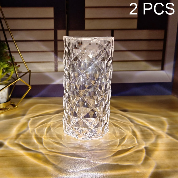 2 Peças SF-001A Lâmpada Ambiente Rosa 1.5V para Cabeceira, Lâmpada de Mesa de Cristal LED, 2 Peças Luz Amarela Sem Humidificador, 2 Peças Luz Branca Sem Humidificador