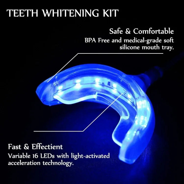 Dispositivo de Clareamento Dentário com 16 LEDs Sistema de Branqueamento Dental, Com Cabo de Dados 3 em 1