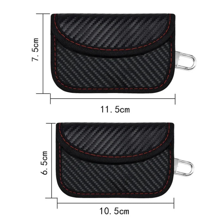 Estojo para Cartão RFID de Fibra de Carbono Bolsa de Blindagem de Sinal para Chave de Carro à Prova de Radiação, 10,5 x 6,5cm, 11,5 x 7,5cm