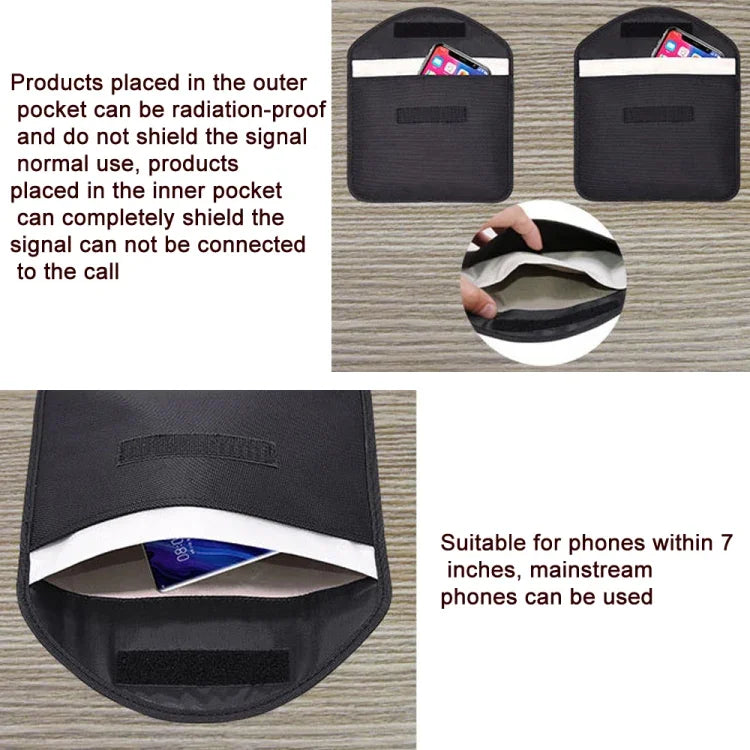 Saco de Blindagem de Sinal para Telemóvel e Tablet Estojo Anti-Radiação RFID, 23,5 x 18cm