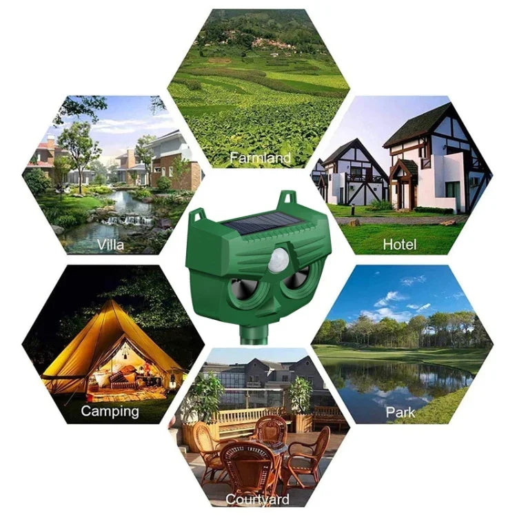 Repelente Solar para Cães RC-543 com Ultrassom e Infravermelhos para Exterior, RC-543