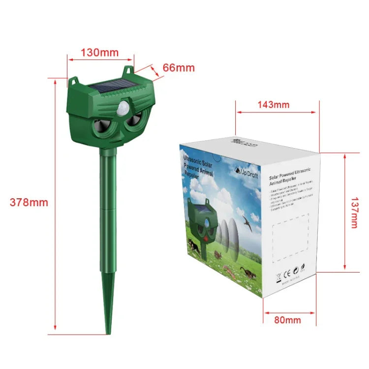 Repelente Solar para Cães RC-543 com Ultrassom e Infravermelhos para Exterior, RC-543
