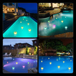 Luzes Flutuantes Solares para Água, Luzes Decorativas Flutuantes para Pátio e Piscina, Três Modos de Luz