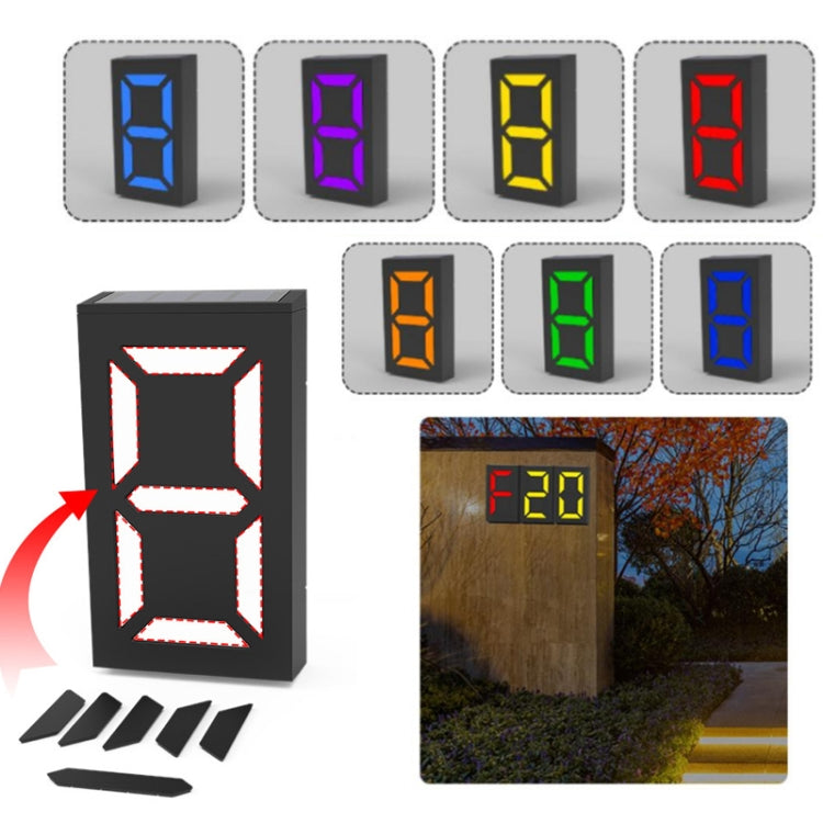 Lâmpada de Número Solar DIY N766B para Placa de Porta, Luzes de Parede à Prova de Água para Exterior, N766B (Modelo de Luz Colorida), N766B (Luz Branca/Luz Quente)