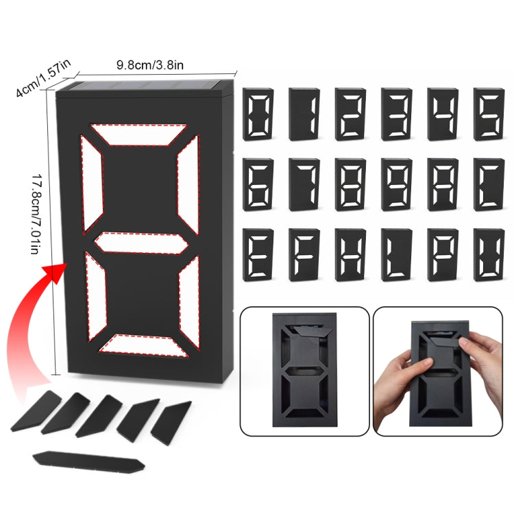 Lâmpada de Número Solar DIY N766B para Placa de Porta, Luzes de Parede à Prova de Água para Exterior, N766B (Modelo de Luz Colorida), N766B (Luz Branca/Luz Quente)