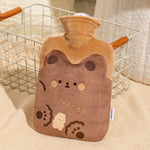 ZS103 Cartoon Plush Water-filled Hot Water Bags Explosion-proof Leak-proof Warming Water Bottle, Spec:, Pink Lucky Rabbit, Beige Lucky Rabbit, Brown Bear, Khaki Bear, Purple Duck, Pink Rabbit, Deep Blue Duck, Ink Green Duck, Intervened Pink
