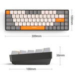 ZIYOU LANG K68 Teclado Mecânico Sem Fios Bluetooth Dual Model com 68 Teclas, Estilo:, Versão Eixo Vermelho (Cintilante), Versão Eixo Verde (Cinza), Versão Eixo Vermelho (Cinza)