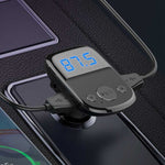 LDNIO C706Q QC3.0+AUTO-ID Car Bluetooth FM Music Digital Display Car Charger, with Micro USB Cable, with 8 Pin Cable, with Type-C/USB-C Cable
