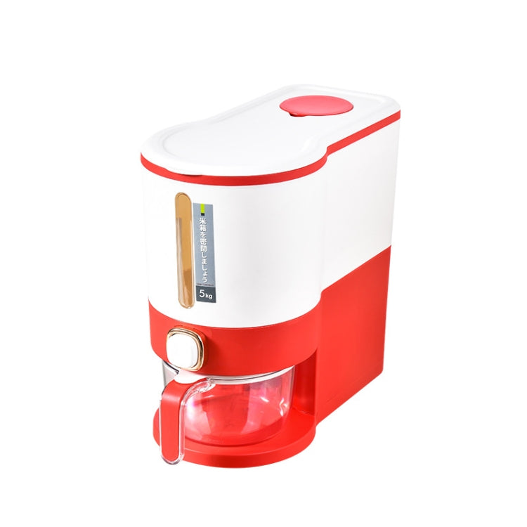 Recipiente de Armazenamento de Arroz Fresco à Prova de Insetos, Selado, à Prova de Humidade, com Pressão de Um Botão, 5 KG