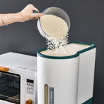 Recipiente de Armazenamento de Arroz Fresco à Prova de Insetos, Selado, à Prova de Humidade, com Pressão de Um Botão, 5 KG