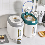 Baldes de Armazenamento de Arroz de Cozinha Selados, à Prova de Humidade e Poeira, Vermelho 10kg, Vermelho 5kg, Cinzento 10kg, Cinzento 5kg, Azul 10kg, Azul 5kg, Verde 10kg, Verde 5kg