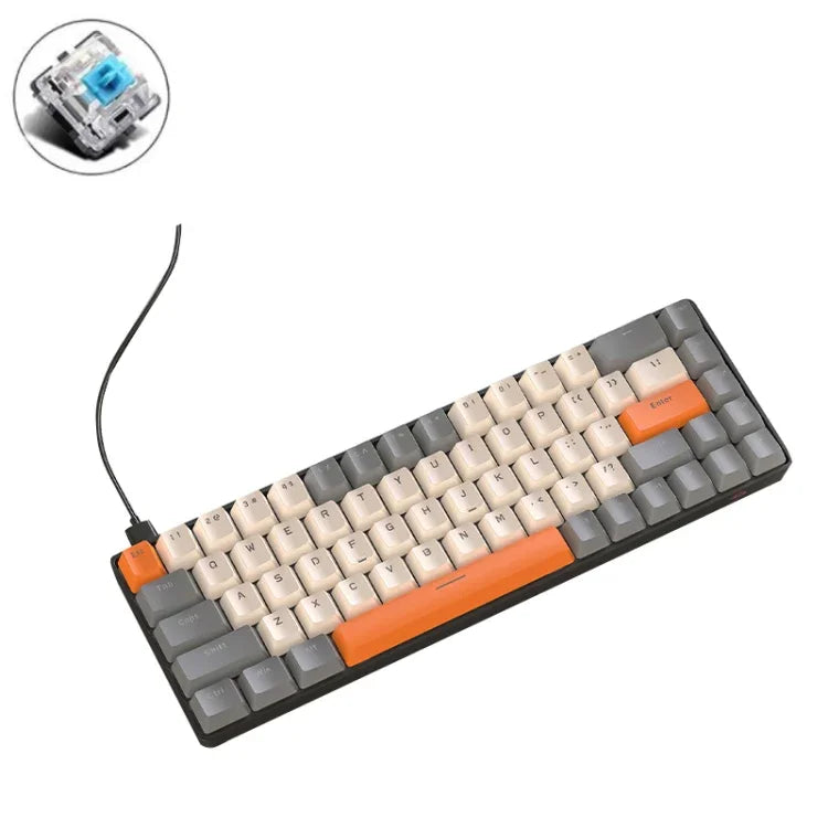 ZIYOU LANG T8 Teclado Mecânico Gaming RGB com 68 Teclas, Comprimento do Cabo: 1,5m, Estilo:, Versão Micro Light T8 Eixo Verde