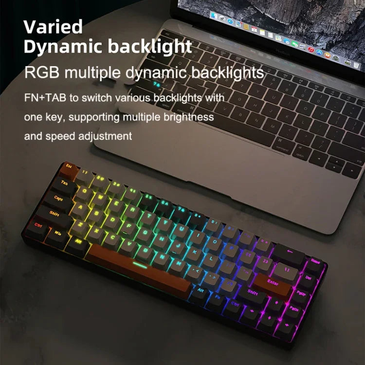 ZIYOU LANG T8 Teclado Mecânico Gaming RGB com 68 Teclas, Comprimento do Cabo: 1,5m, Estilo:, Versão Micro Light T8 Eixo Verde